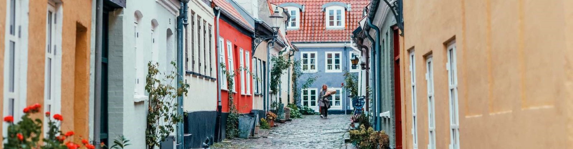 Aalborg nightlife cityscape at night