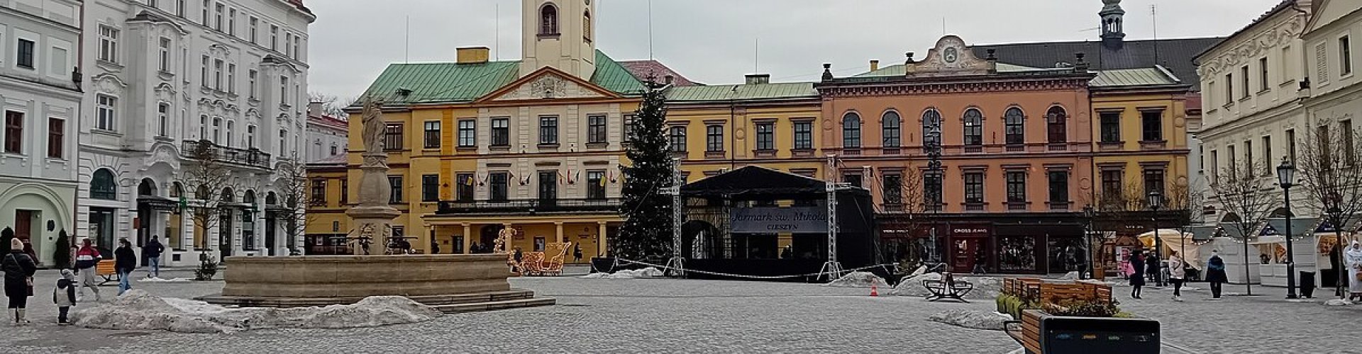 Night skyline of Český Těšín, cz