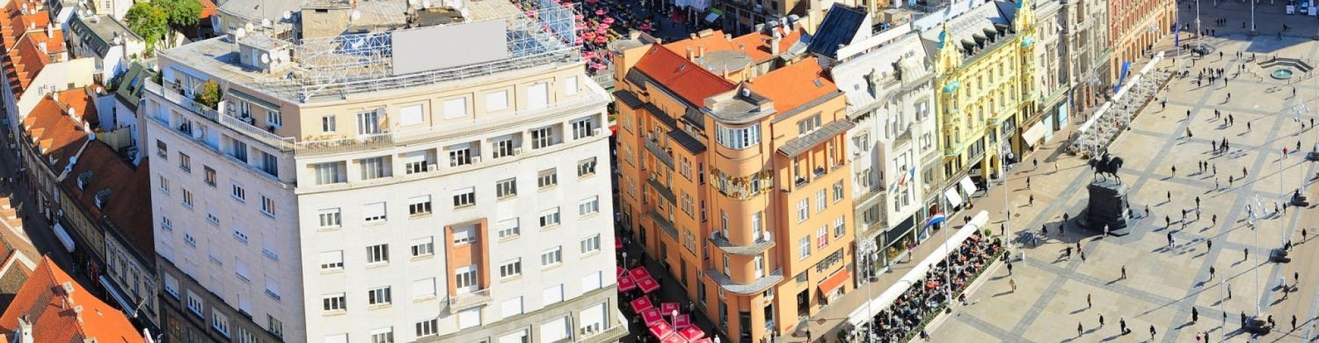 Zagreb nightlife cityscape at night