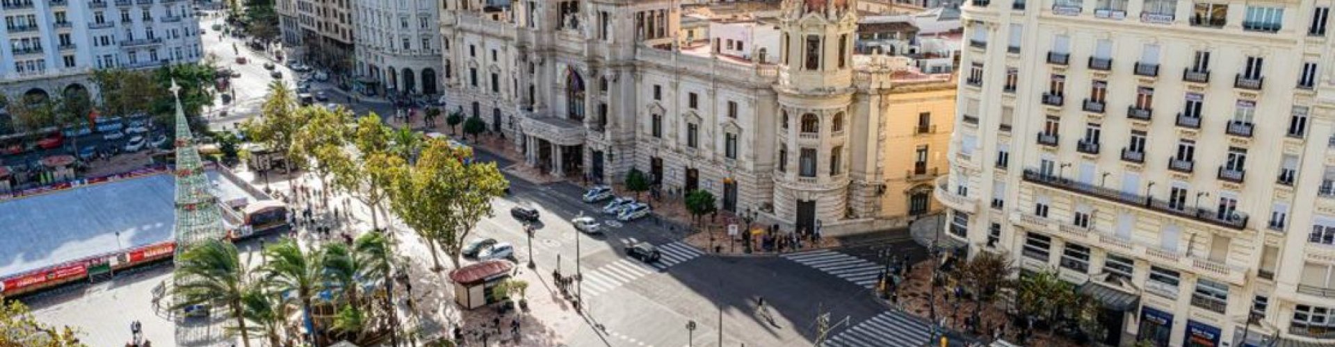 Valencia nightlife cityscape