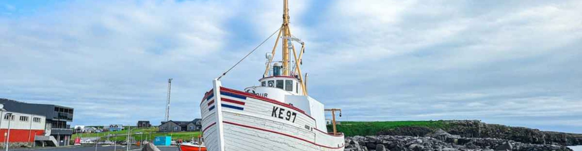 Vibrant night scene in Keflavik, IS